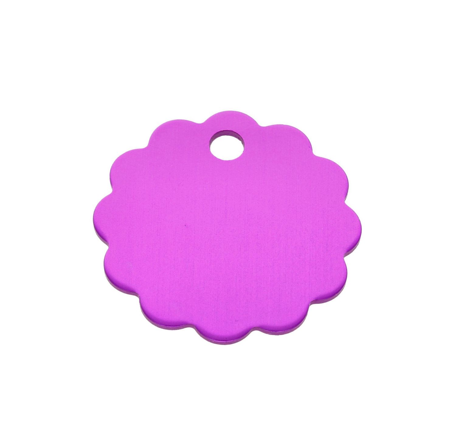 Blaszka dla pupila kwiatek 3 cm z miejscem na grawer Kwiatek purple L. Blaszka w formie adresówki, identyfikatora dla psa. Blaszka z miejscem na grawer. Na adresówce możemy wygrawerować np. imię psa i nr telefonu do właścicie.jpg